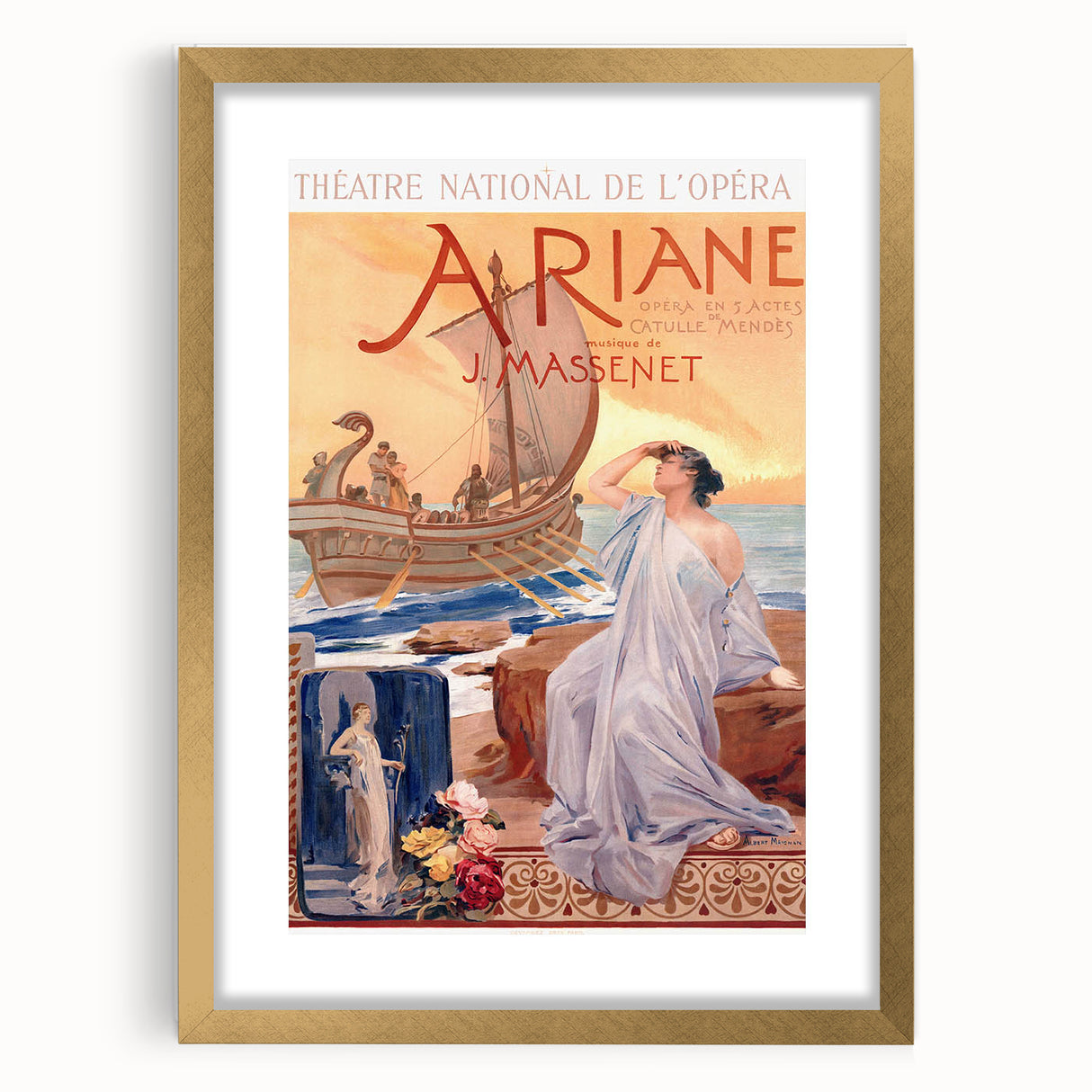 Vintage Travel Poster - Ariane Opera Paris Wall Art