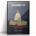 Vintage Travel Poster - Washington American Airlines Wall Art