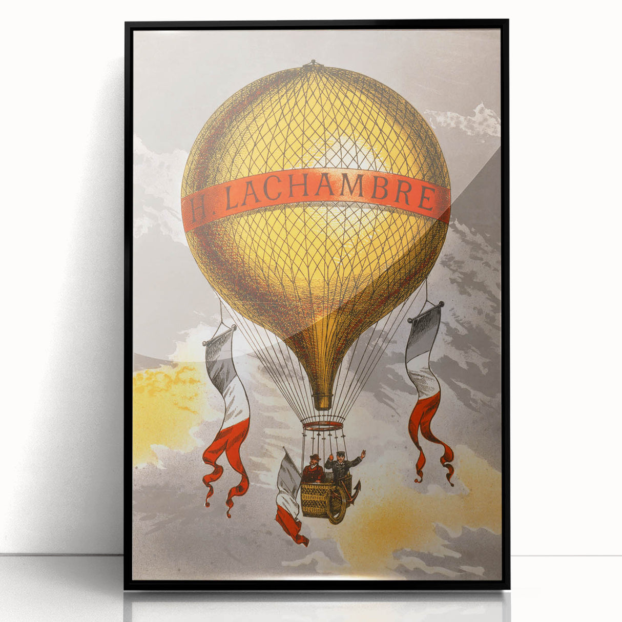 Vintage Travel Poster - Hot Air Balloon Paris Wall Art