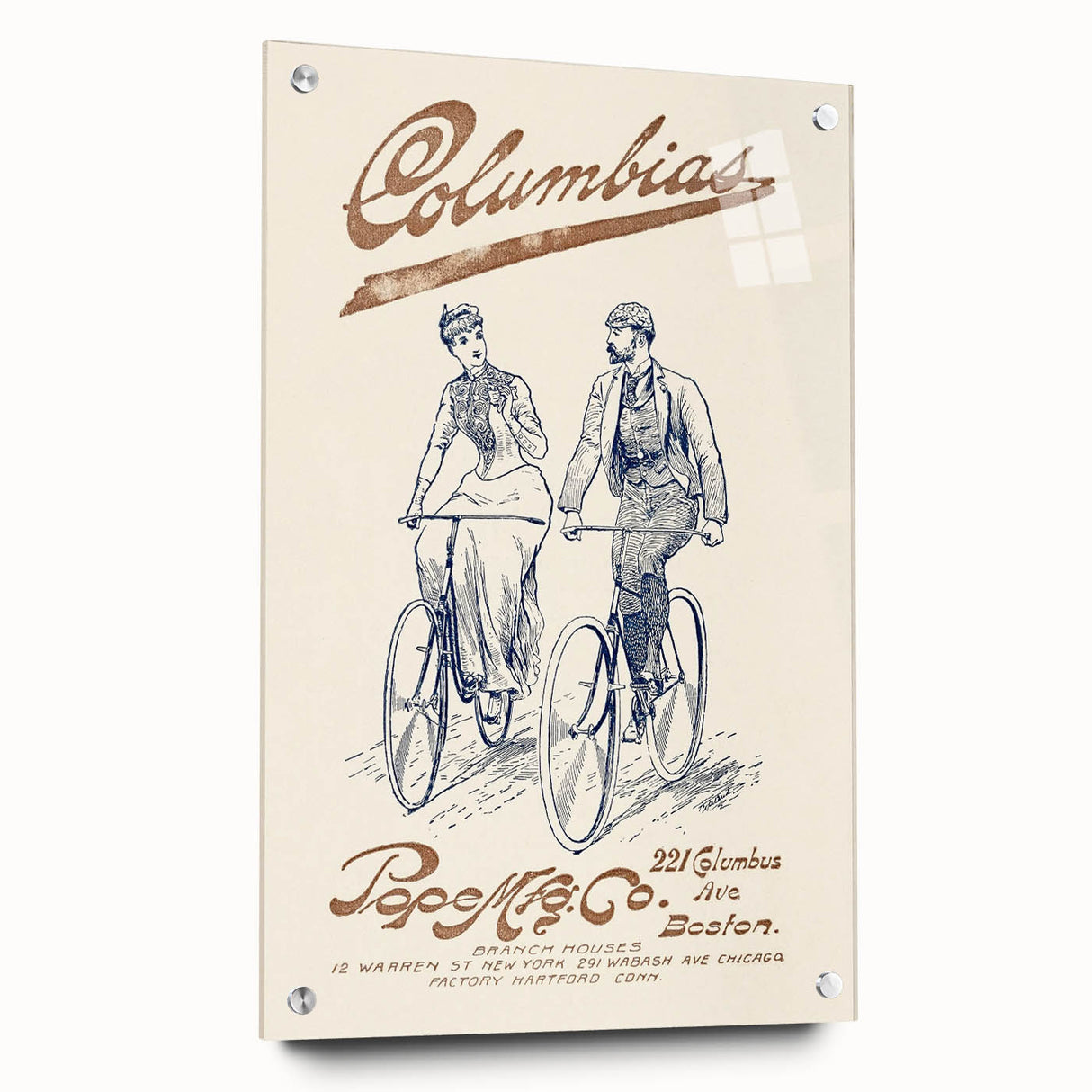 Vintage Travel Poster - Columbias Bicycle Wall Art
