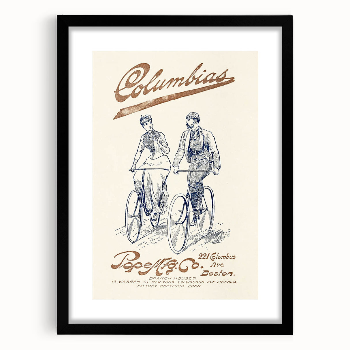 Vintage Travel Poster - Columbias Bicycle Wall Art
