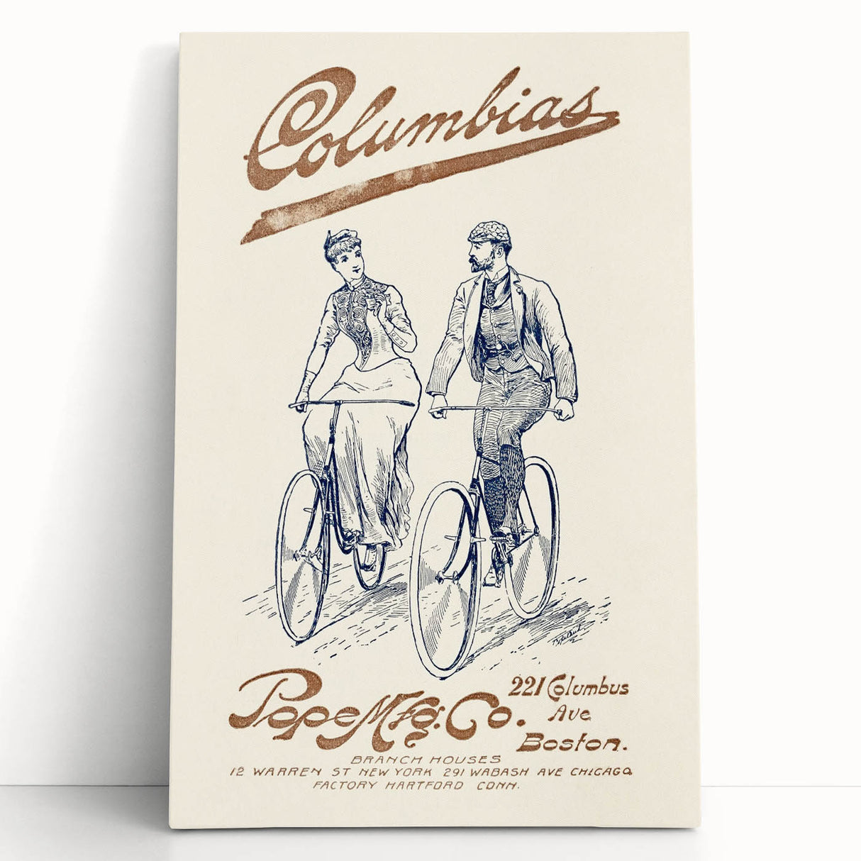Vintage Travel Poster - Columbias Bicycle Wall Art
