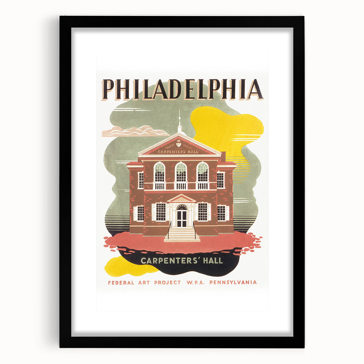 Vintage Travel Poster - Philadelphia Carpenters' Hall Art
