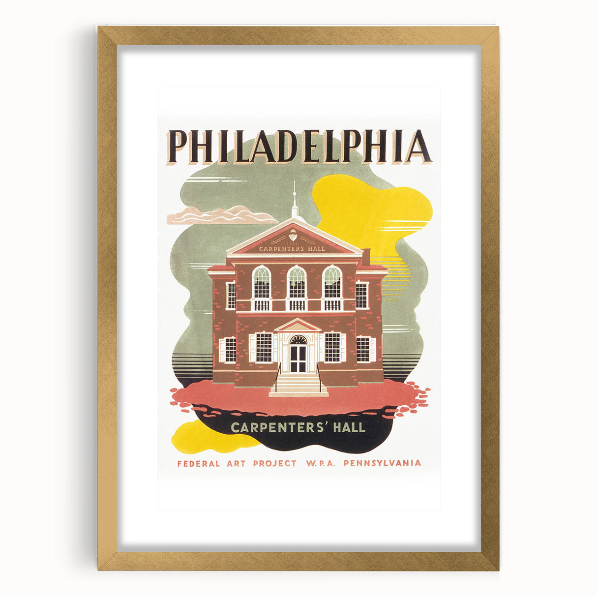 Vintage Travel Poster - Philadelphia Carpenters' Hall Art