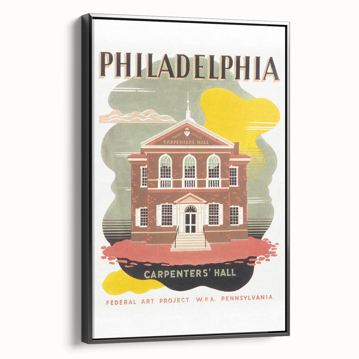 Vintage Travel Poster - Philadelphia Carpenters' Hall Art