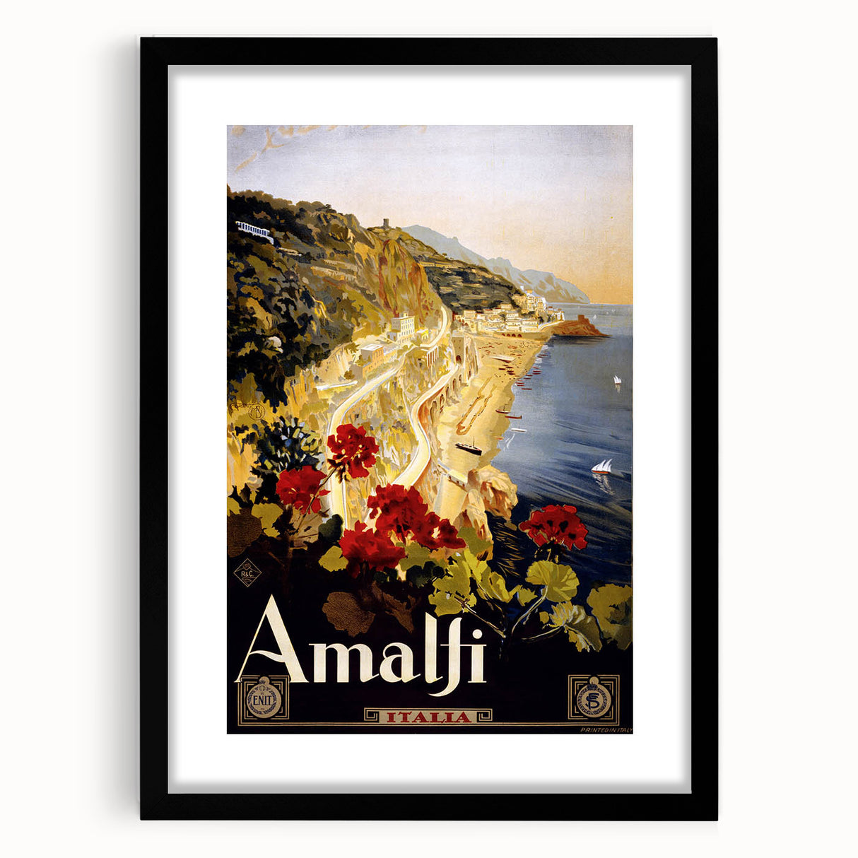 Vintage Travel Poster - Amalfi Coast Italy Wall Art