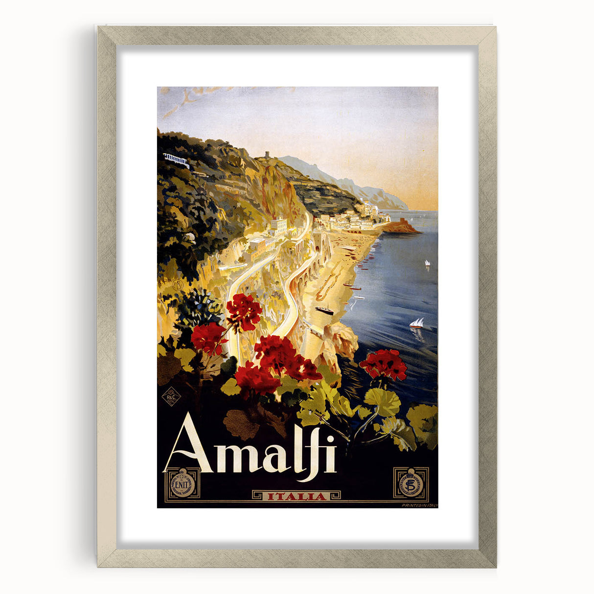 Vintage Travel Poster - Amalfi Coast Italy Wall Art