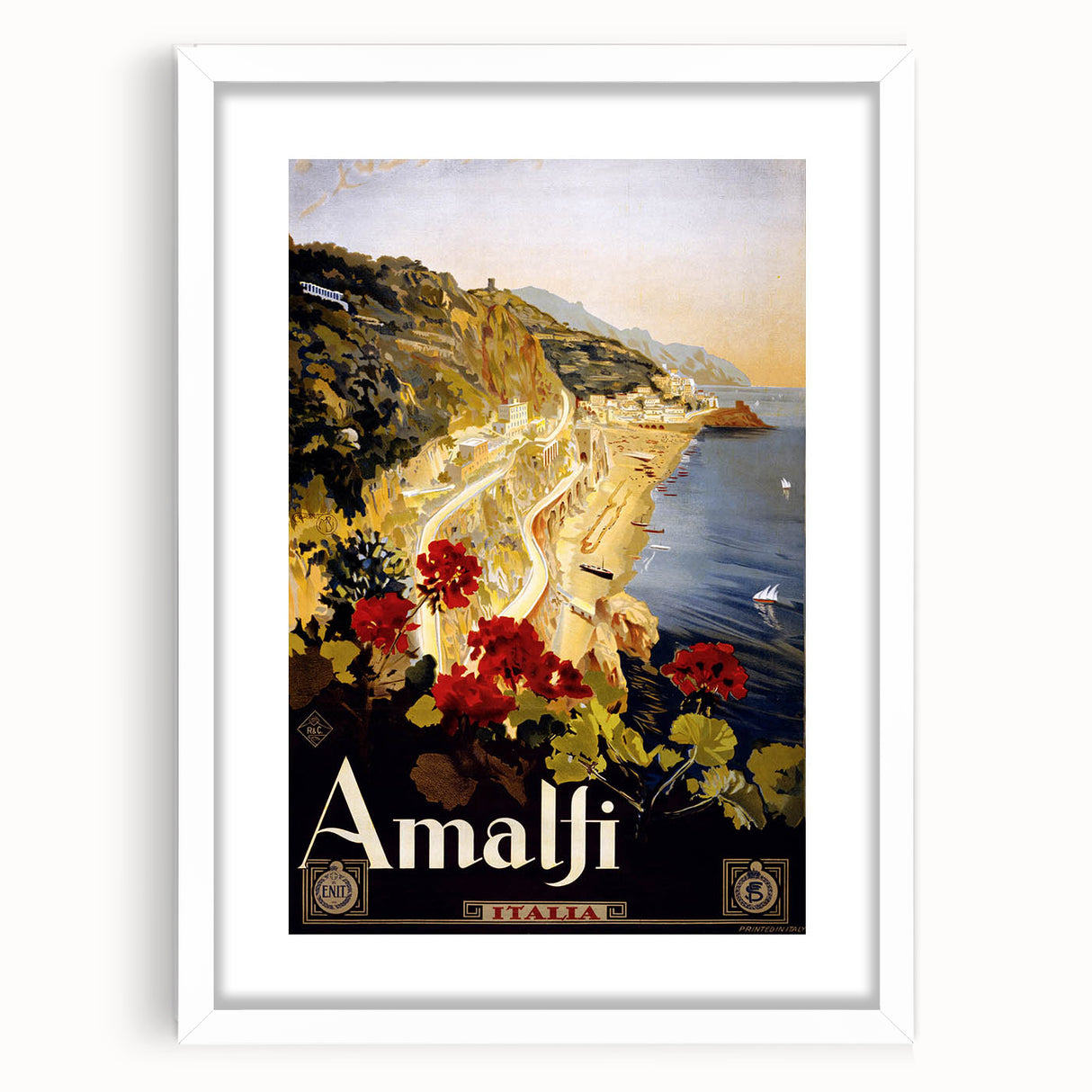 Vintage Travel Poster - Amalfi Coast Italy Wall Art