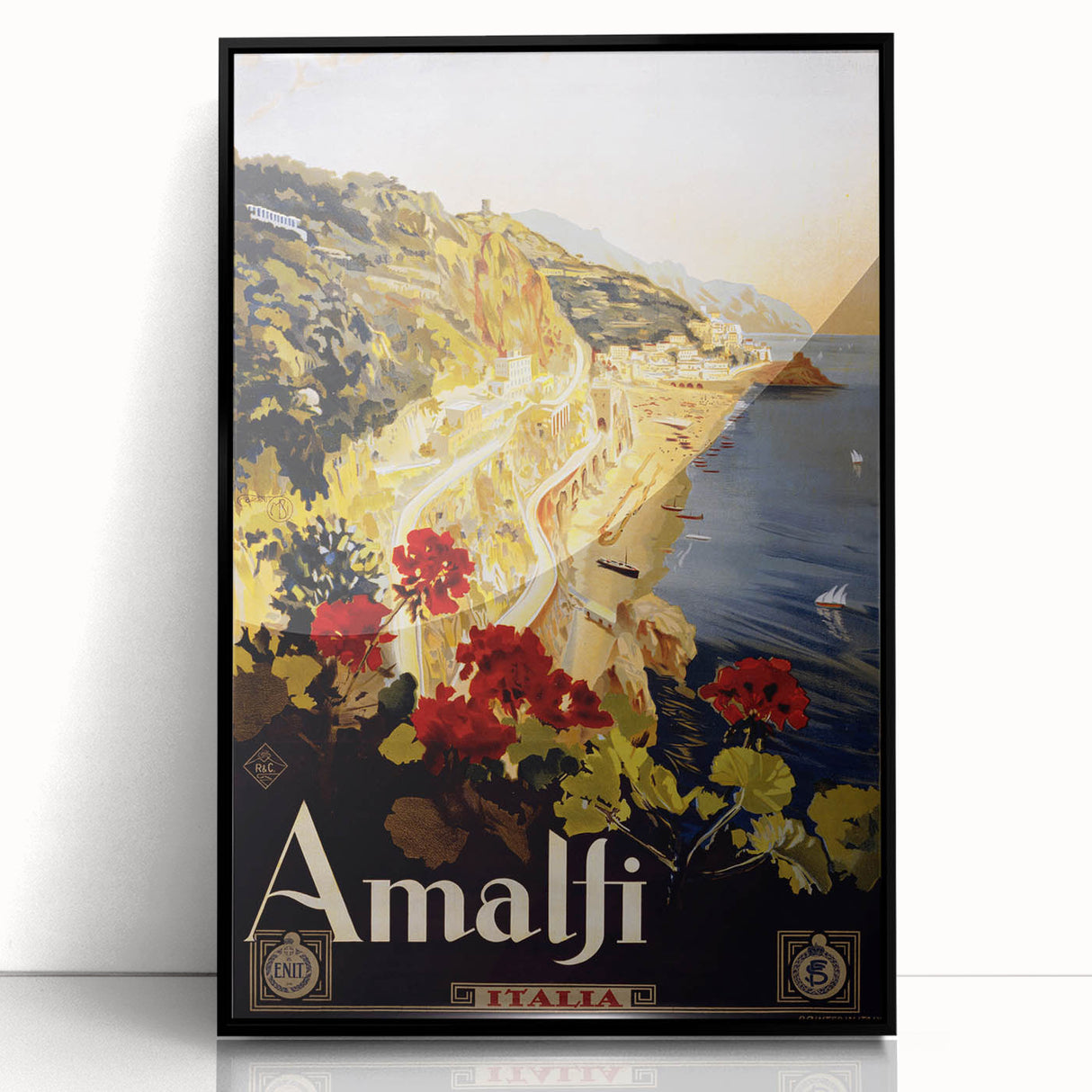 Vintage Travel Poster - Amalfi Coast Italy Wall Art