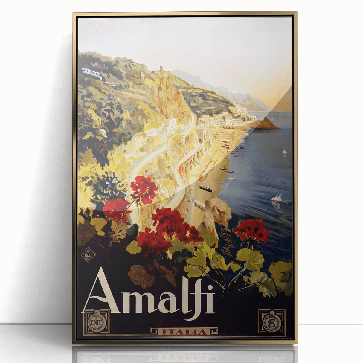 Vintage Travel Poster - Amalfi Coast Italy Wall Art
