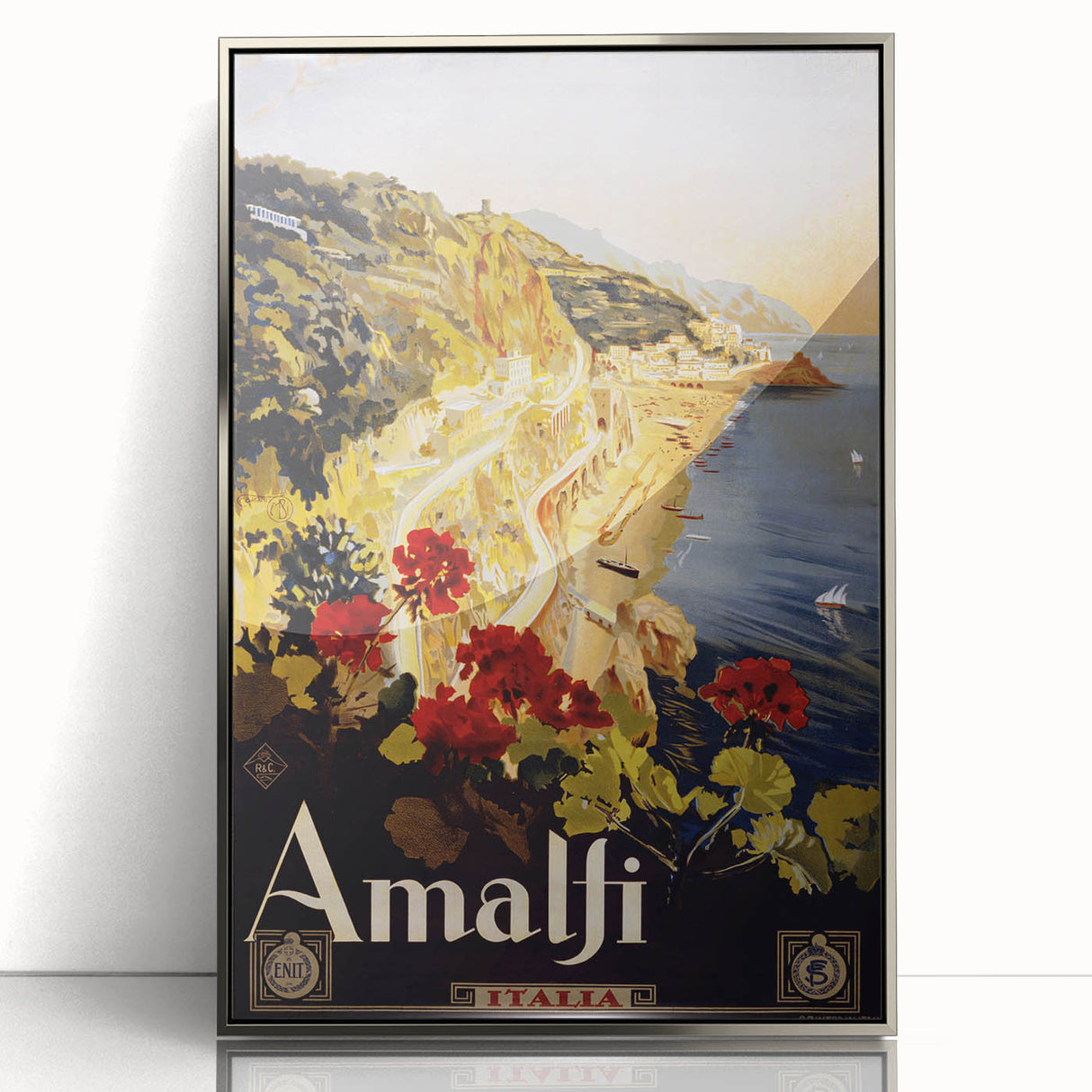 Vintage Travel Poster - Amalfi Coast Italy Wall Art