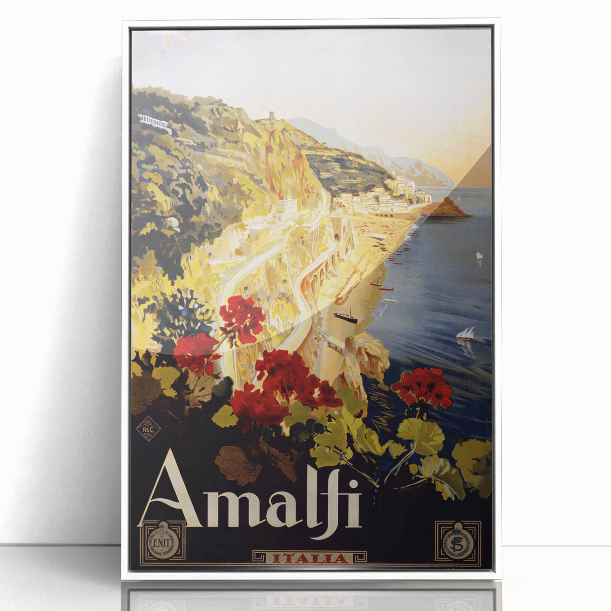 Vintage Travel Poster - Amalfi Coast Italy Wall Art