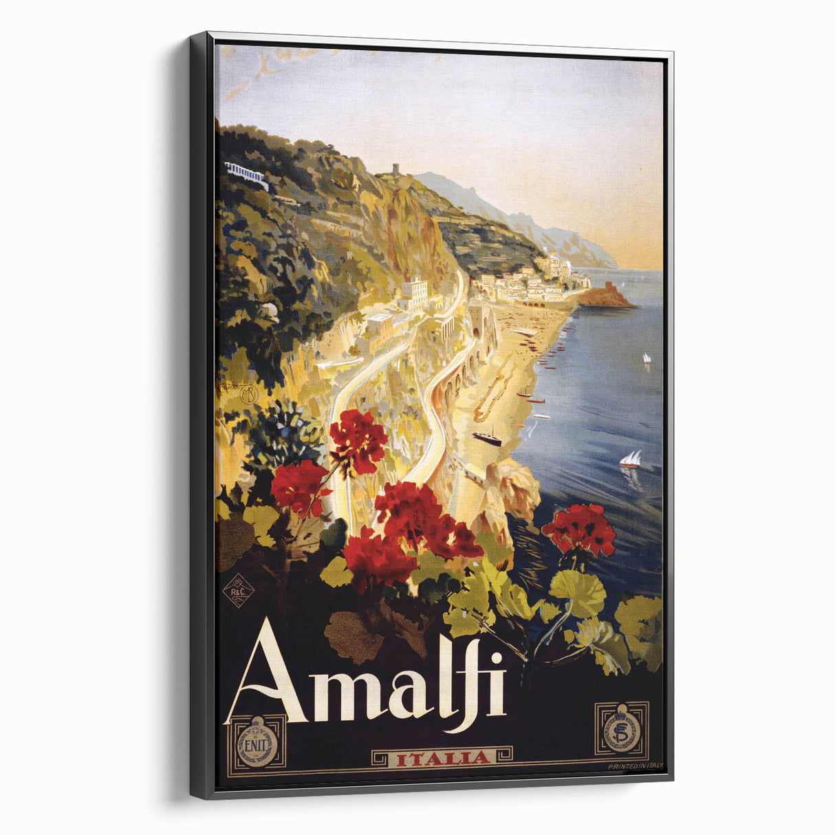 Vintage Travel Poster - Amalfi Coast Italy Wall Art