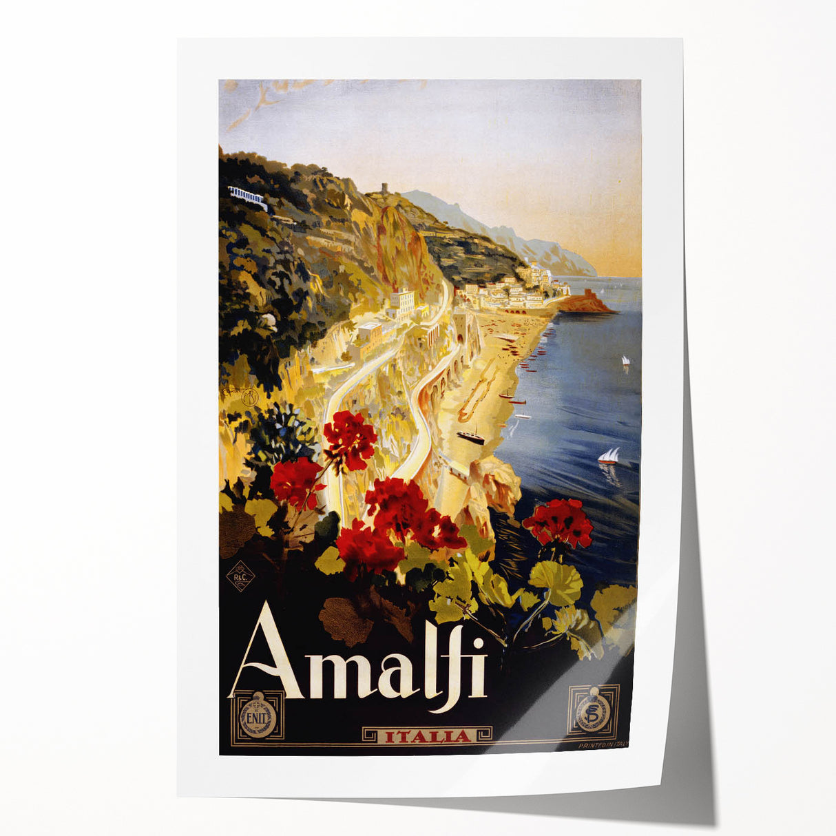 Vintage Travel Poster - Amalfi Coast Italy Wall Art