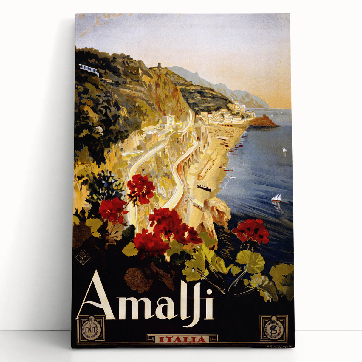 Vintage Travel Poster - Amalfi Coast Italy Wall Art