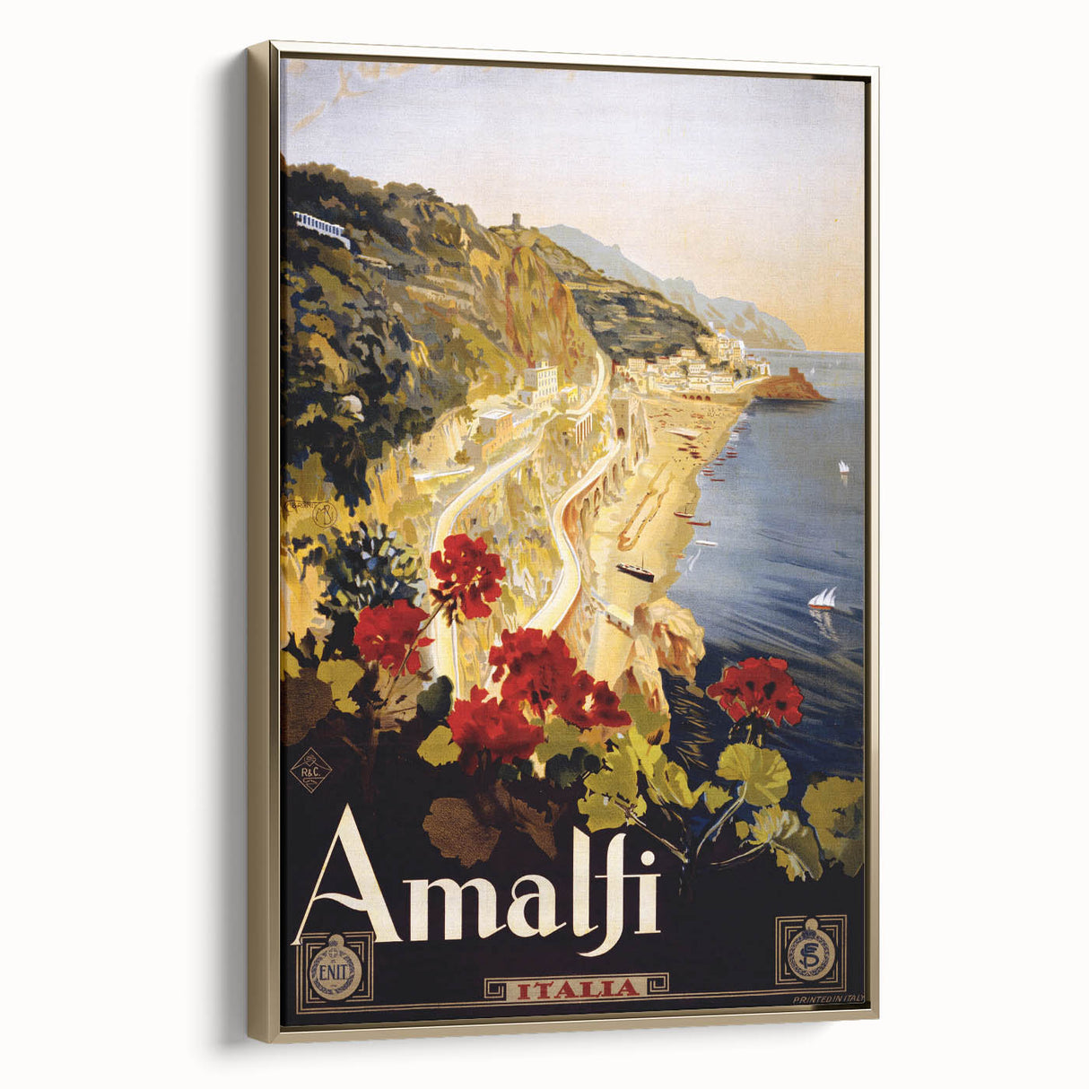 Vintage Travel Poster - Amalfi Coast Italy Wall Art