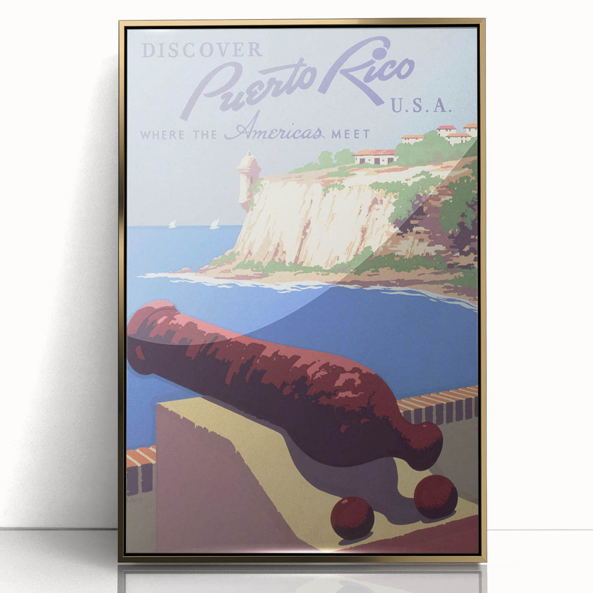 Vintage Travel Poster - Puerto Rico Coastal Art