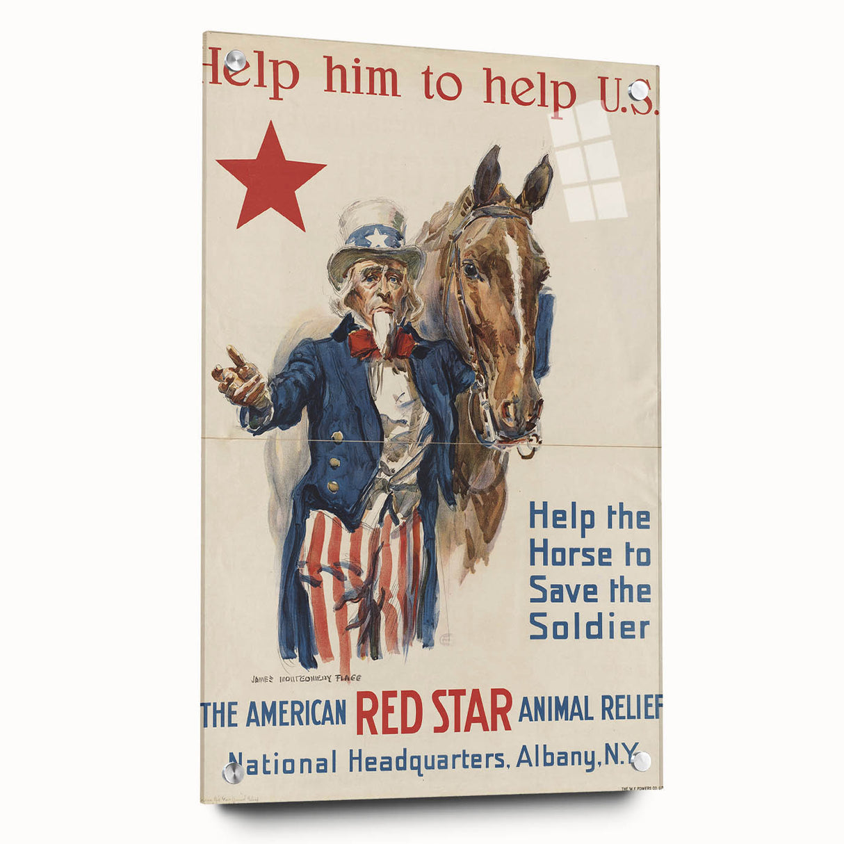 Vintage Patriotic Poster - Uncle Sam American War Art