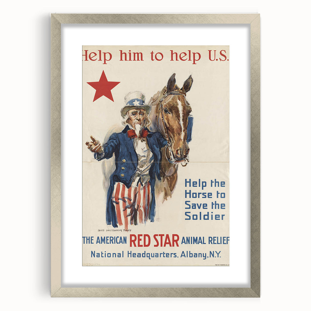 Vintage Patriotic Poster - Uncle Sam American War Art