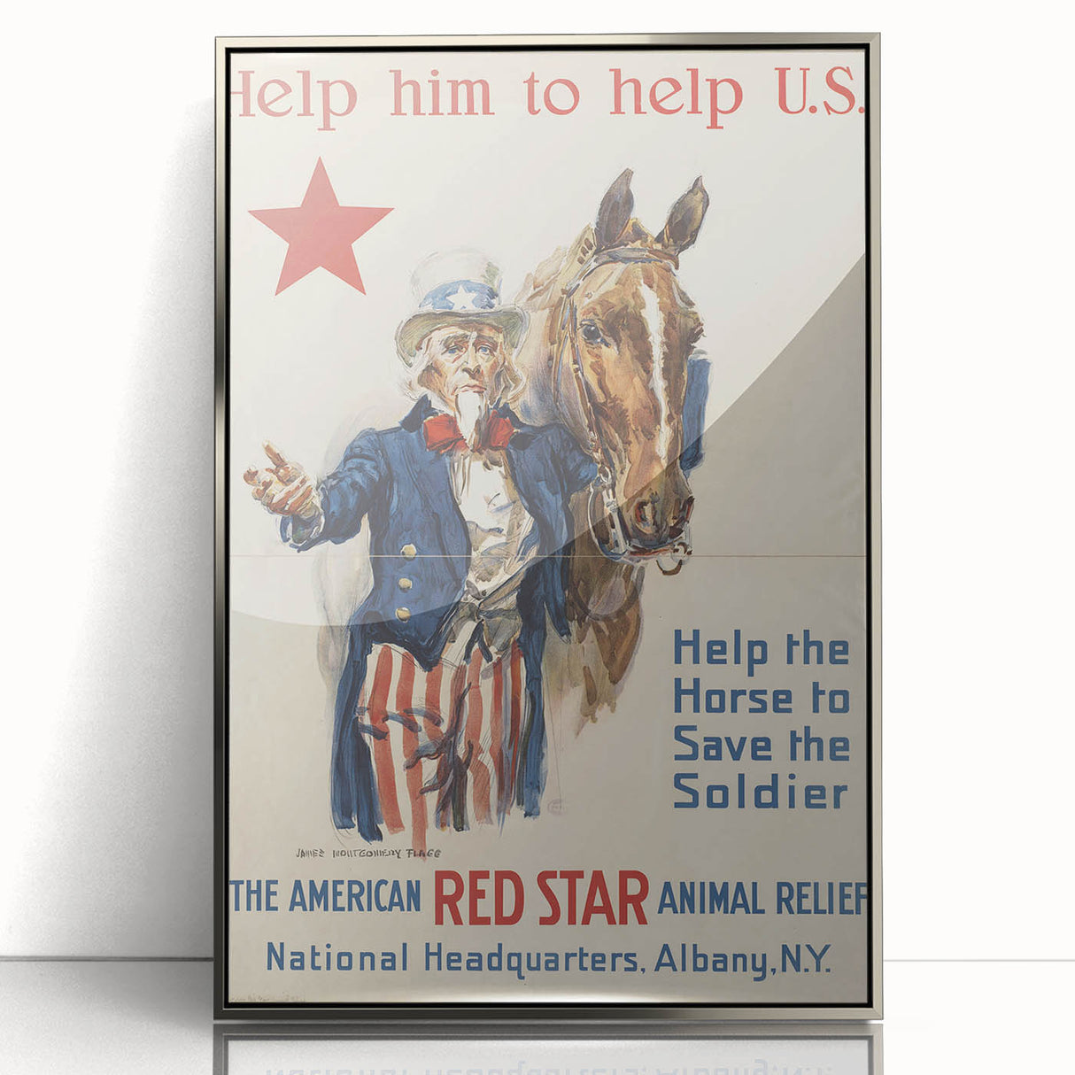 Vintage Patriotic Poster - Uncle Sam American War Art