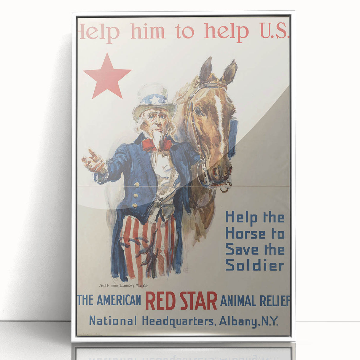 Vintage Patriotic Poster - Uncle Sam American War Art