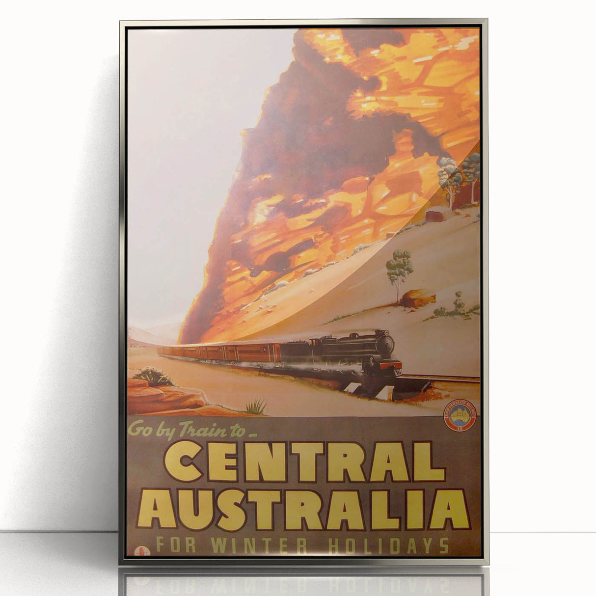 Vintage Central Australia Train Travel Poster Print