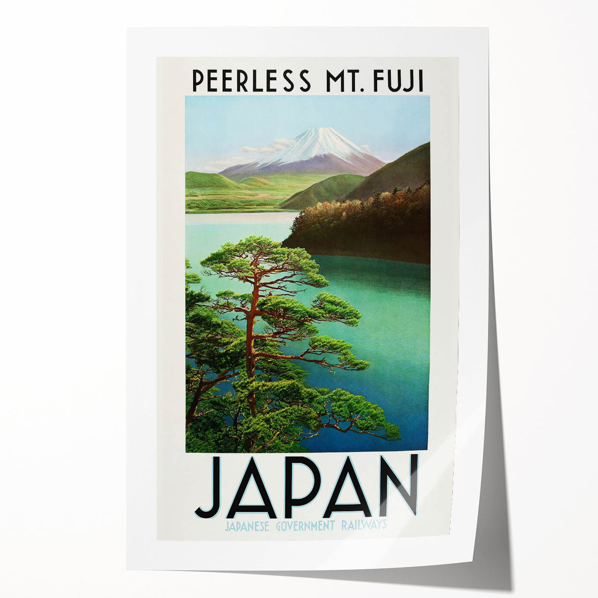 Vintage Travel Poster - Peerless Mt. Fuji, Japan - Retro Travel Art