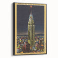 Vintage Travel Poster - Empire State Building at Night, NYC