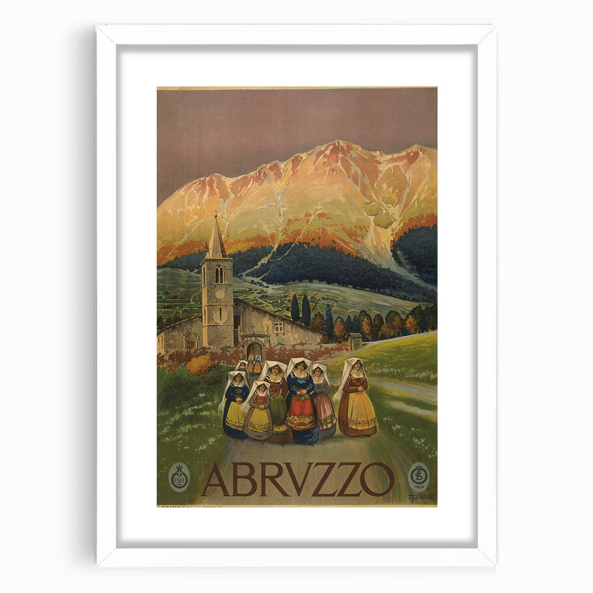 Vintage Travel Poster - Abruzzo Italy | Retro Tourism Wall Art
