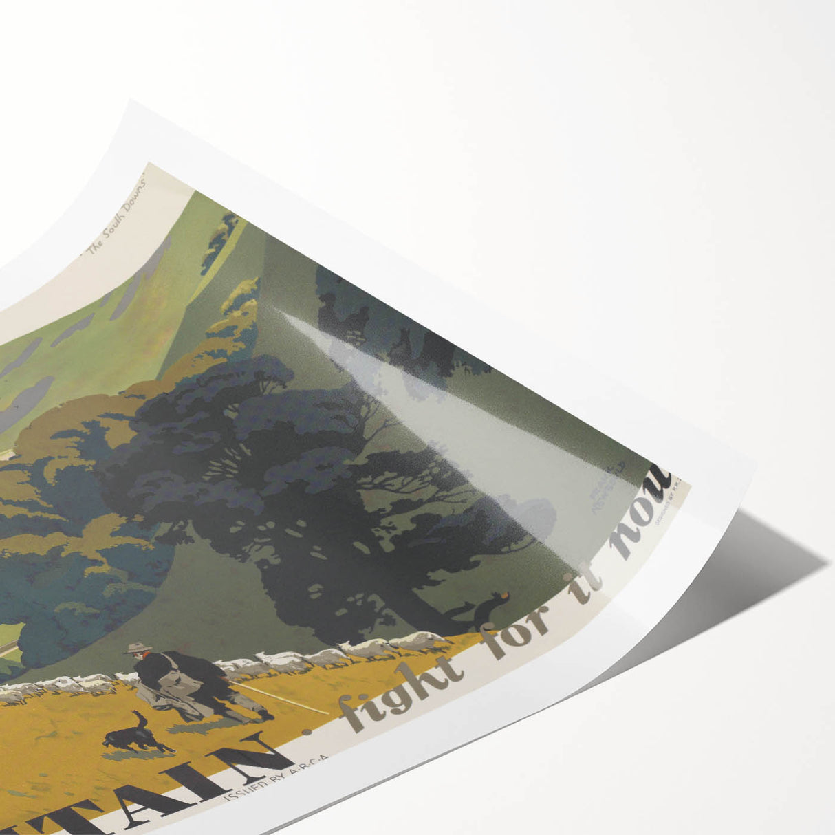 Vintage "Your Britain" Poster - Retro South Downs Landscape Art