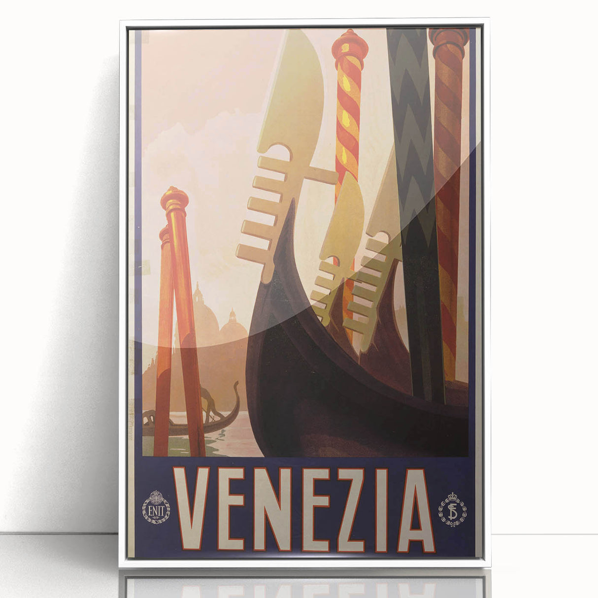 Vintage Travel Poster - Venice Italy | Retro Gondola Art