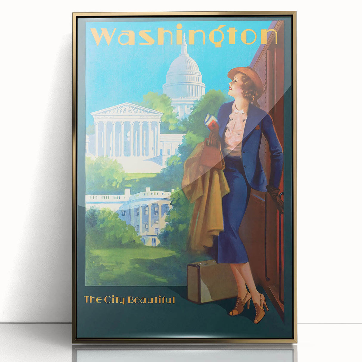 Vintage Travel Poster - Washington D.C. | Retro Railroad Art