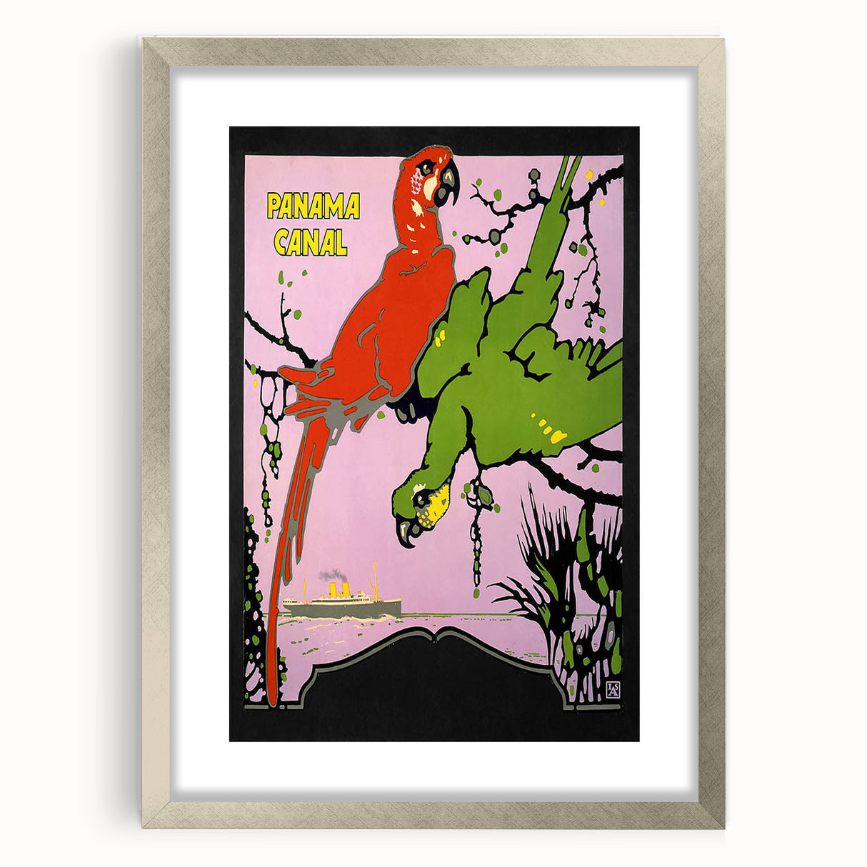 Panama Canal Vintage Poster – Retro Tropical Travel Art