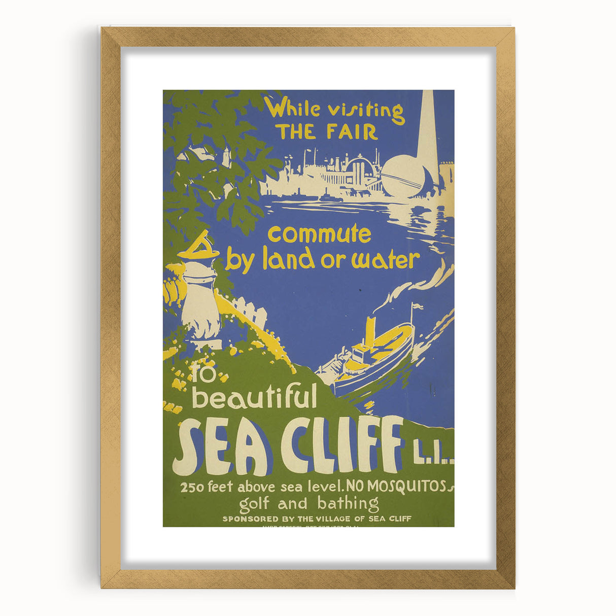 Vintage Sea Cliff Travel Poster – Classic Scenic Art Print