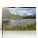 Framed wall art collection featuring vibrant wildflower designs in acrylic with a sleek silver frame, showcasing a modern aesthetic perfect for home decor.