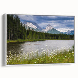 Framed wall art featuring a vibrant wildflower design on a textured canvas, displayed from the side against a neutral background, adding a touch of nature-inspired decor to any space.