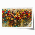 Vibrant rolled print showcasing a colorful wildflower design, perfect for home decor, packaged securely in a protective cardboard tube for easy transport.
