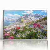 Framed wall art collection featuring vibrant wildflower design in acrylic, displayed against a white backdrop, adding a fresh, natural aesthetic to home decor.