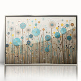 Framed wall art collection showcasing vibrant wildflower design in acrylic with a silver frame, ideal for enhancing home decor and adding a touch of nature.