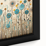 Framed canvas wall art featuring a vibrant wildflower design in a close-up view, showcasing intricate textures and colors, perfect for home decor.